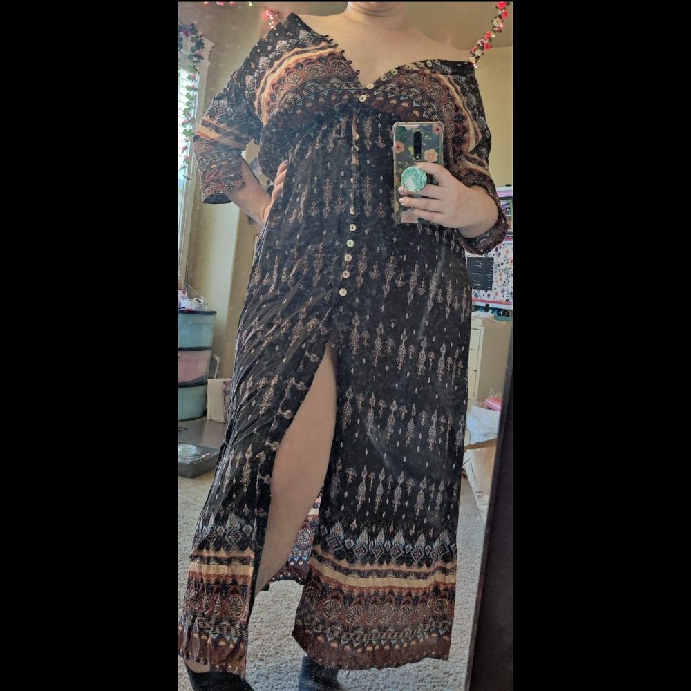 💎✨ Boho Print Maxi Dress - Picture 3 of 6